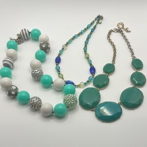 Necklaces- Bundle of 3 in blue / turquoise / green tones